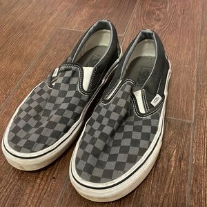 Black and Grey Checkered Vans